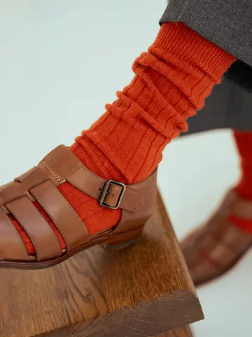 【Tabio MEN】WOOL太リブレギュラーソックス