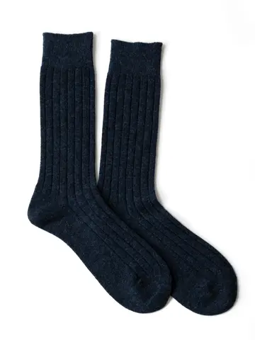 【Tabio MEN】WOOL太リブレギュラーソックス