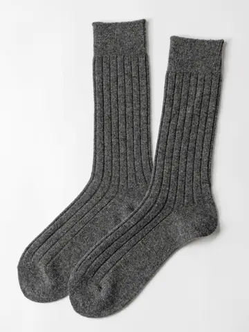 【Tabio MEN】WOOL太リブレギュラーソックス(27.0～29.0cm)