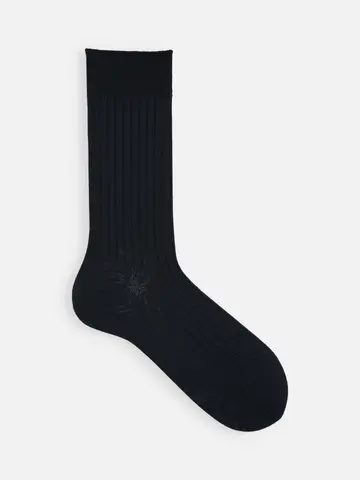 【Tabio MEN】綿麻リブレギュラーソックス
