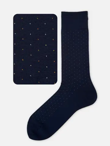 【Tabio MEN】綿麻ピンドットレギュラーソックス