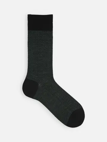 【Tabio MEN】ウールヘリンボンレギュラー丈ソックス（27.0～29.0cm）