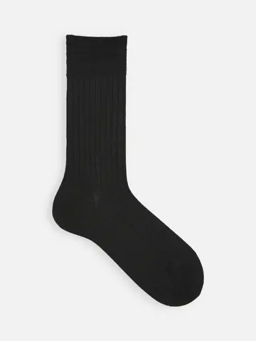 【Tabio MEN】ウール6×2リブレギュラー丈ソックス（27.0～29.0cm）