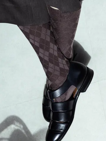 【Tabio MEN】NEWリンクス総ダイヤレギュラー丈ソックス