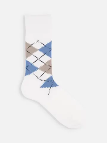 【Tabio MEN】綿アーガイルレギュラー丈ソックス