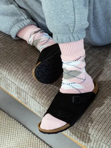 【Tabio MEN】綿アーガイルレギュラー丈ソックス