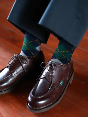 【Tabio MEN】綿アーガイルレギュラー丈ソックス