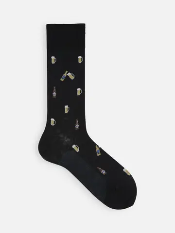 SALE!【Tabio MEN】綿麻瓶ビールパターンレギュラー丈ソックス