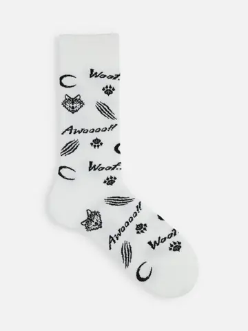 【Tabio MEN】ウルフパターンレギュラー丈ソックス