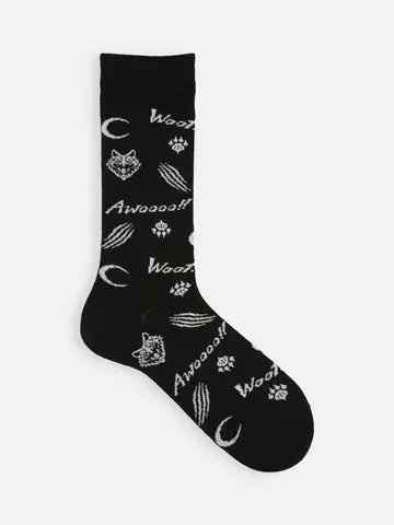 【Tabio MEN】ウルフパターンレギュラー丈ソックス