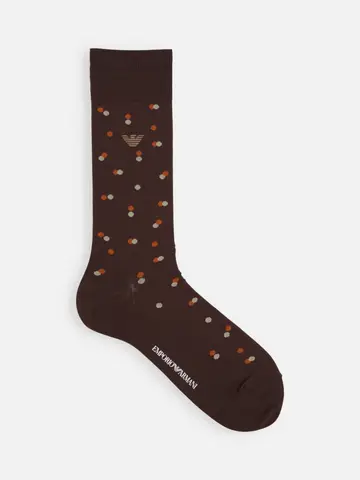 【EMPORIO ARMANI】イーグル刺繍ドットクルー丈ソックス