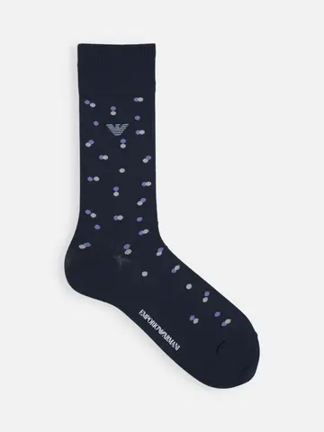 【EMPORIO ARMANI】イーグル刺繍ドットクルー丈ソックス