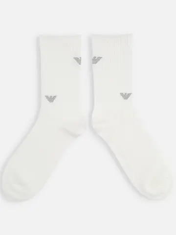 EMPORIO ARMANI ダブルイーグル刺繍クルー丈ソックス