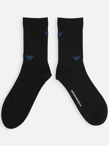 EMPORIO ARMANI ダブルイーグル刺繍クルー丈ソックス