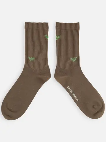 EMPORIO ARMANI ダブルイーグル刺繍クルー丈ソックス