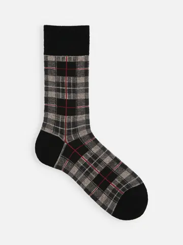 【Tabio MEN】WOOLタータンチェックレギュラー丈ソックス