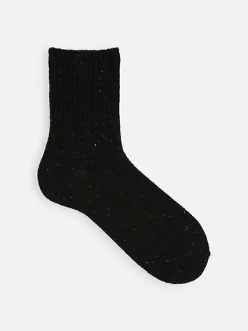 【Tabio MEN】ネップ2×1リブショートソックス