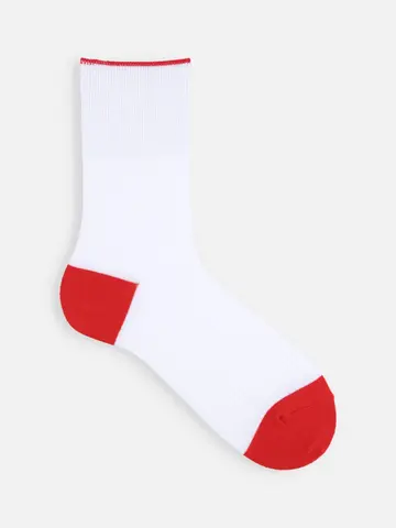 【Tabio MEN】ゴム長ミドル切替ワッフルクルー丈ソックス