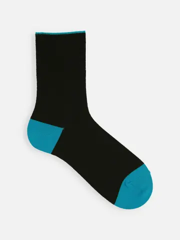 【Tabio MEN】ゴム長ミドル切替ワッフルクルー丈ソックス