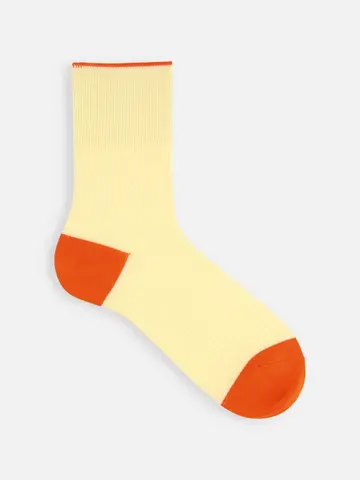 【Tabio MEN】ゴム長ミドル切替ワッフルクルー丈ソックス