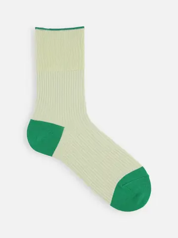 【Tabio MEN】ゴム長ミドル切替ワッフルクルー丈ソックス