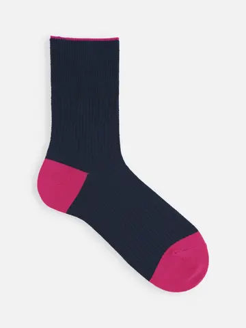 【Tabio MEN】ゴム長ミドル切替ワッフルクルー丈ソックス