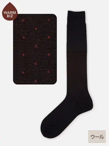 【Tabio MEN】WOOLピンドットロングホーズ