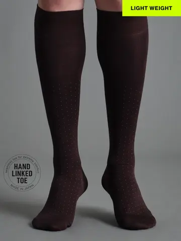【Tabio MEN】定番/ピンドット柄ビジネスハイソックス(27.0～29.0cm)