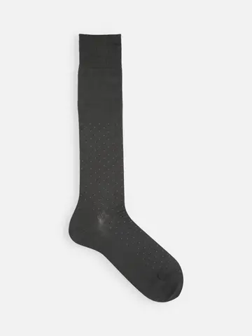 【Tabio MEN】連続シルケットピンドットロングホーズ