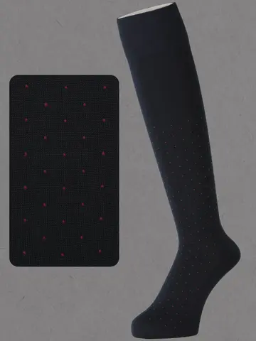 【Tabio MEN】連続シルケットピンドットロングホーズ