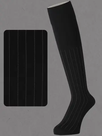 【Tabio MEN】連続シルケットストライプロングホーズ