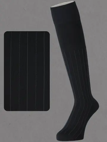 【Tabio MEN】連続シルケットストライプロングホーズ