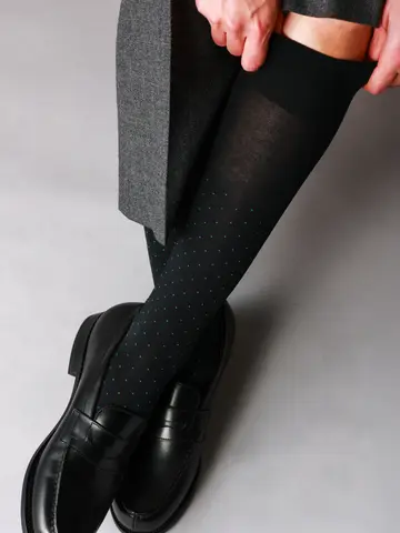 【Tabio MEN】連続シルケットピンドットロングホーズ(23.0～25.0cm)