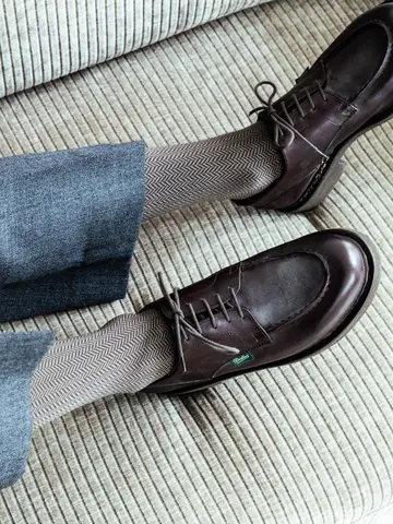 【Tabio MEN】スーピマJQヘリンボーンロングホーズ