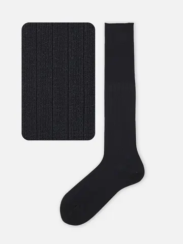 【Tabio MEN】【定番】 9×2リブロングホーズ(27.0～29.0cm)