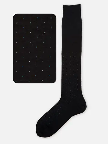 【Tabio MEN】綿麻ピンドットロングホーズ