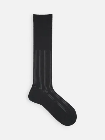 【Tabio MEN】ウールナイロンストライプハイソックス