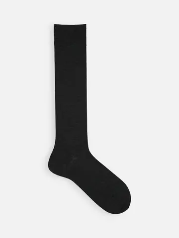 【Tabio MEN】ウールナイロン無地ハイソックス