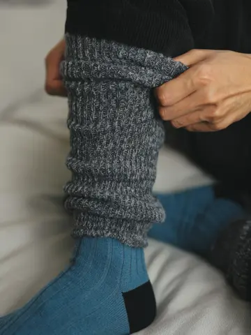 【Tabio MEN】毛混引き揃えレッグウォーマー