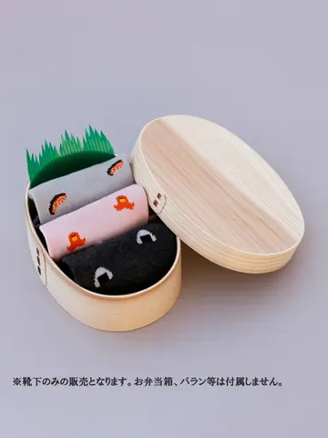 【WEB限定】お弁当柄スニーカー用ソックス 24.5～26.5cm 3足セット
