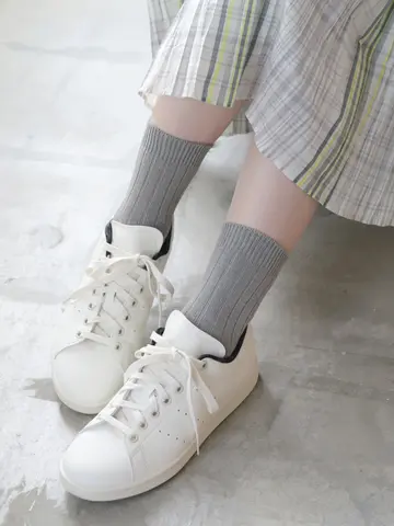 【WEB限定】上品な大人カラーリブショートソックス