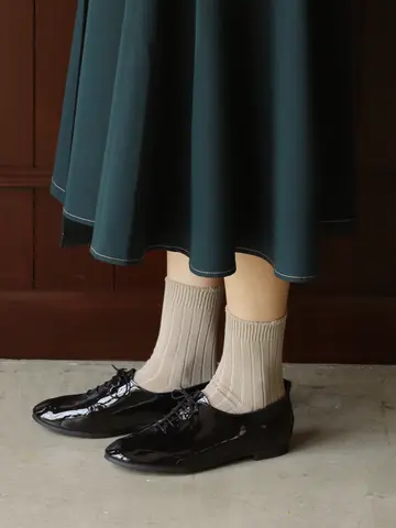 【WEB限定】上品な大人カラーリブショートソックス