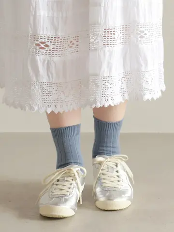 【WEB限定】上品な大人カラーリブショートソックス