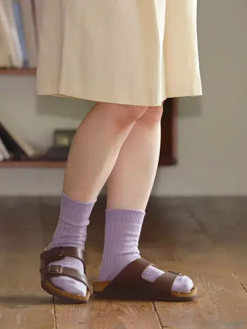 【WEB限定】上品な大人カラーリブショートソックス