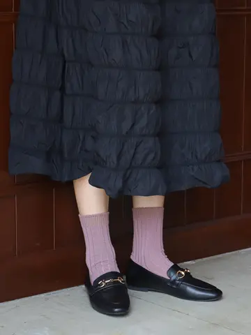 【WEB限定】上品な大人カラーリブショートソックス