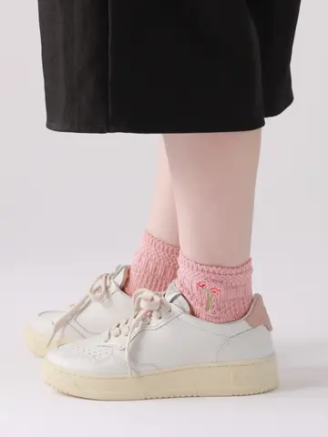 【WEB限定】刺繍入りゴム口ゆったり北欧柄ショートソックス