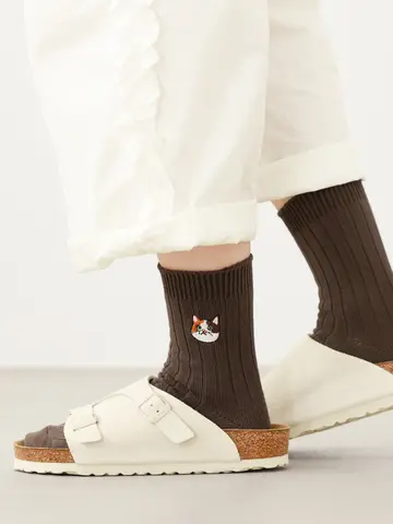 【WEB限定・予約受注】ねこ刺繍ソックス（22.5〜24.5cm）