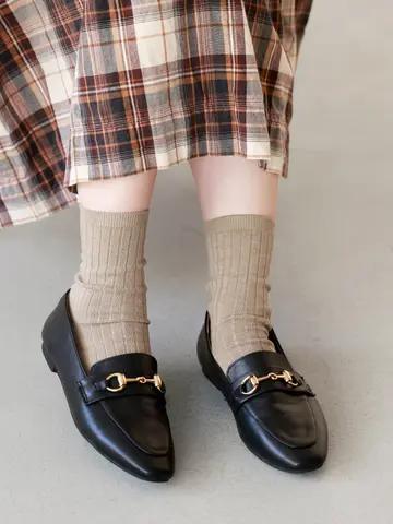 【WEB限定】薄手6×2リブショートソックス