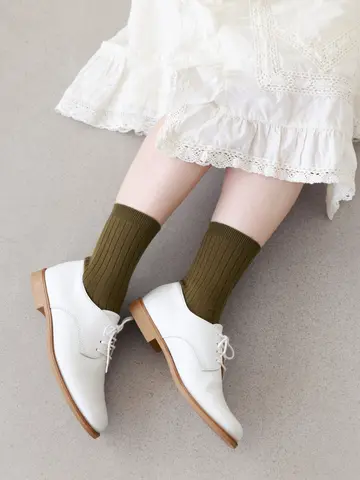 【WEB限定】薄手6×2リブショートソックス