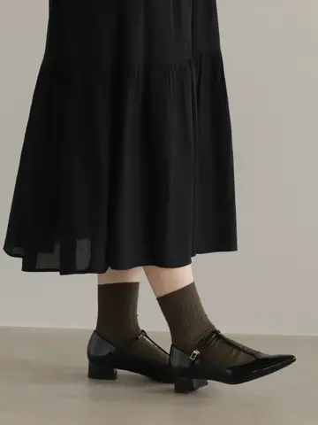 【WEB限定】薄手6×2リブショートソックス